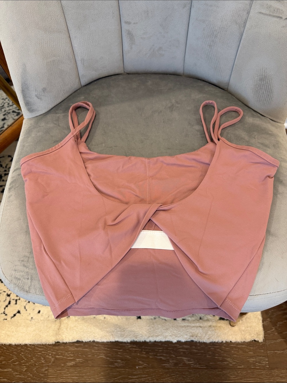 Halara Mauve Pink Twist-Back Crop Tank